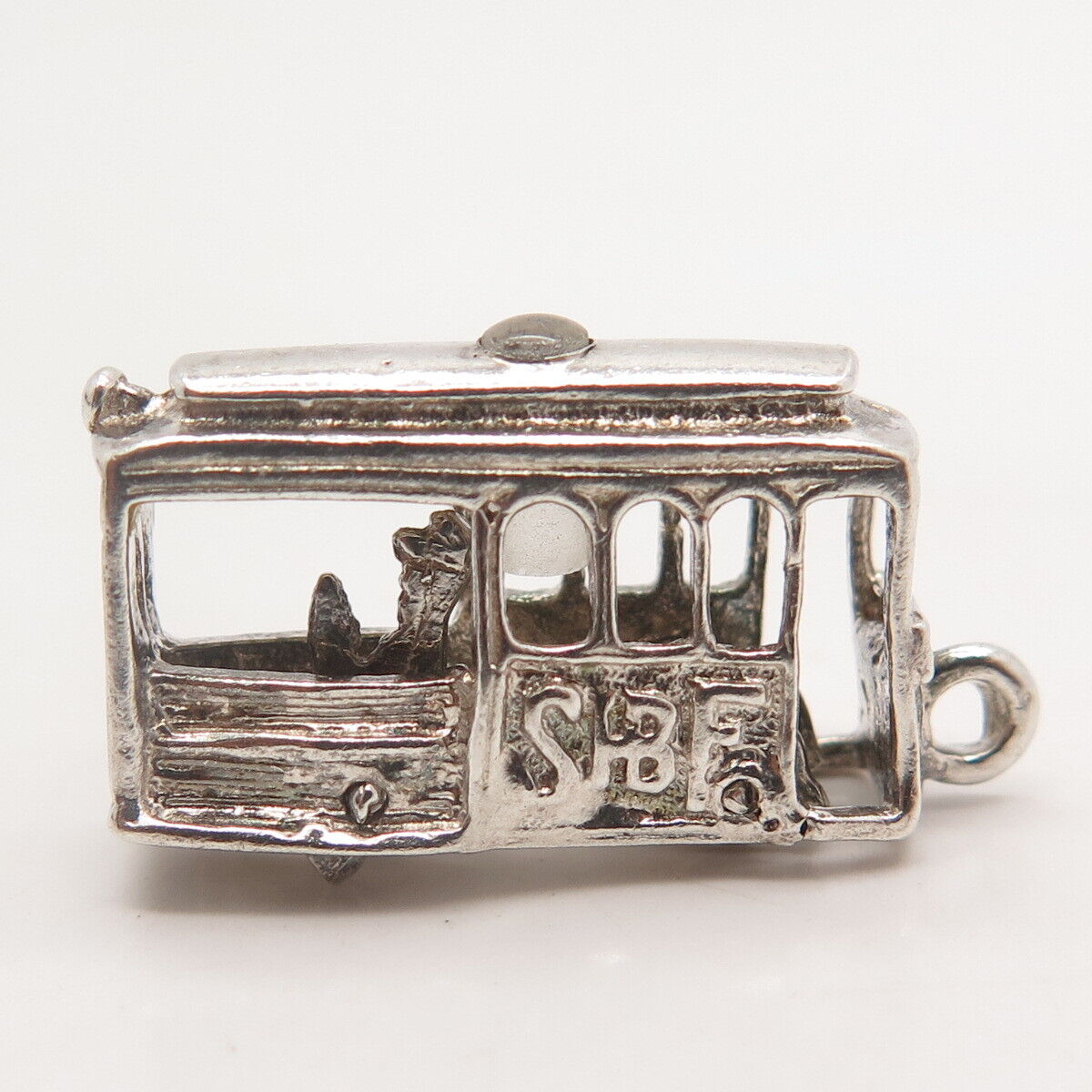 925 Sterling Silver Vintage Tram / Cable Car Charm Pendant