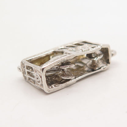 925 Sterling Silver Vintage Tram / Cable Car Charm Pendant