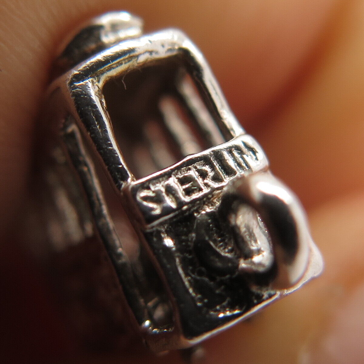 925 Sterling Silver Vintage Tram / Cable Car Charm Pendant