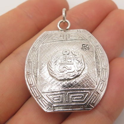 925 Sterling Silver Vintage Tribal Ornate Pendant