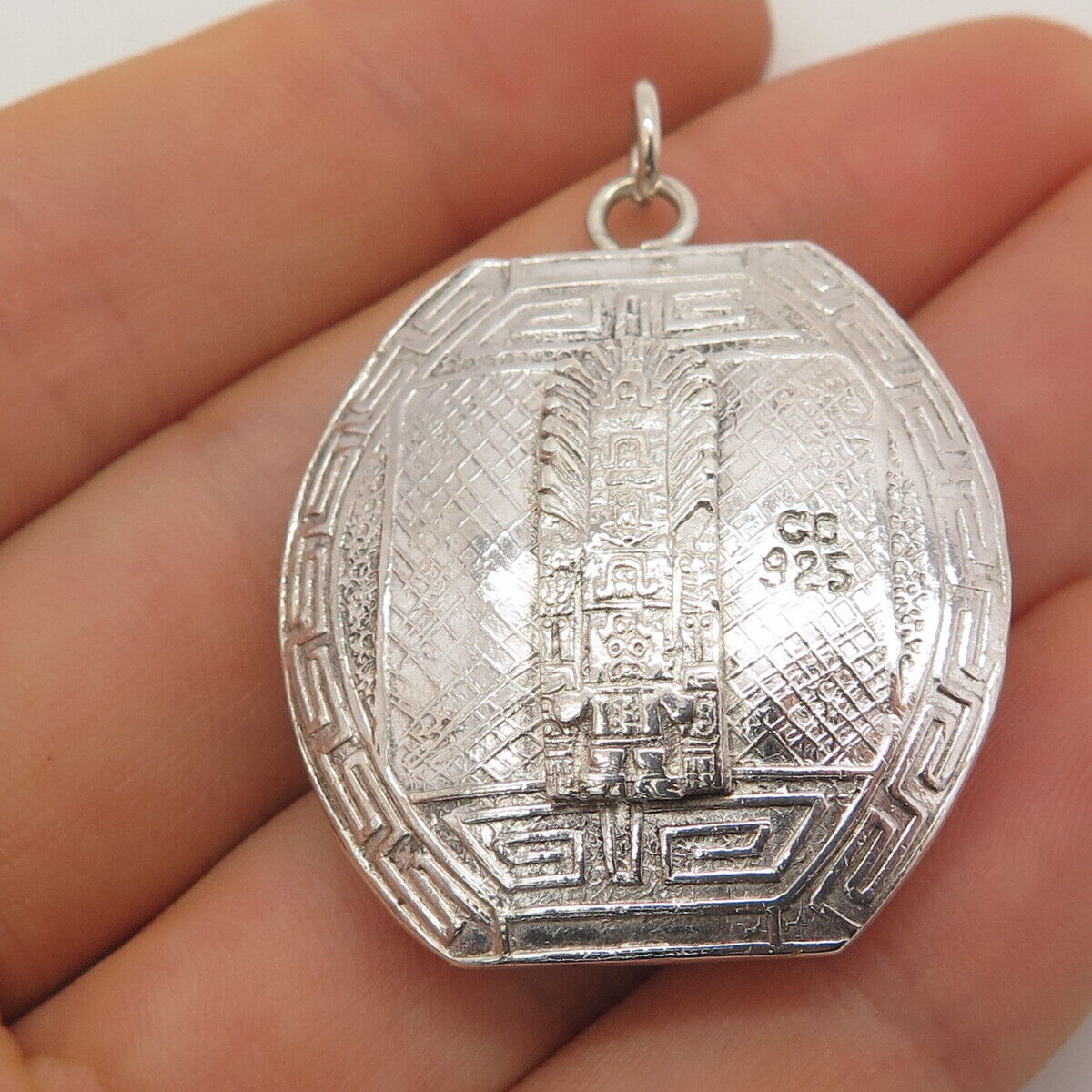 925 Sterling Silver Vintage Tribal Ornate Pendant