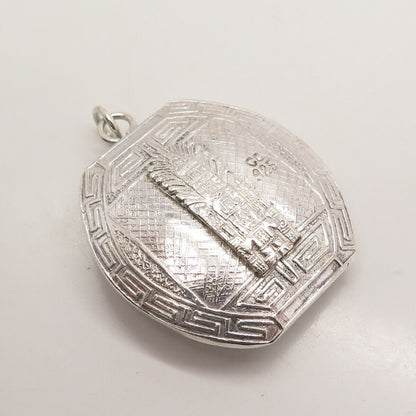 925 Sterling Silver Vintage Tribal Ornate Pendant