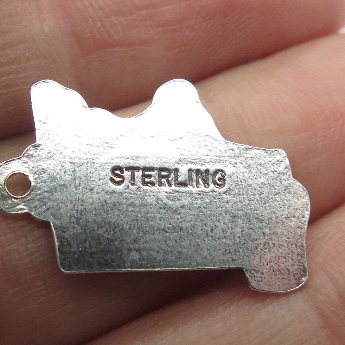 925 Sterling Silver Vintage "Maryland" State Map Charm Pendant