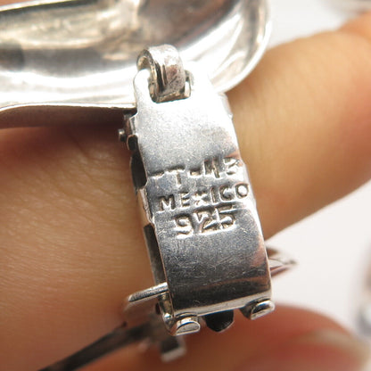 925 Sterling Silver Vintage Mexico Curved Fancy Chain Necklace 16"