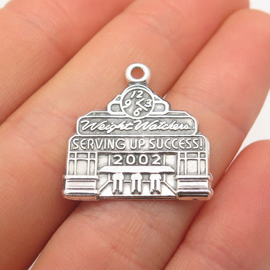 925 Sterling Silver Vintage "2002 Weight Watchers Serving Up Success" Pendant