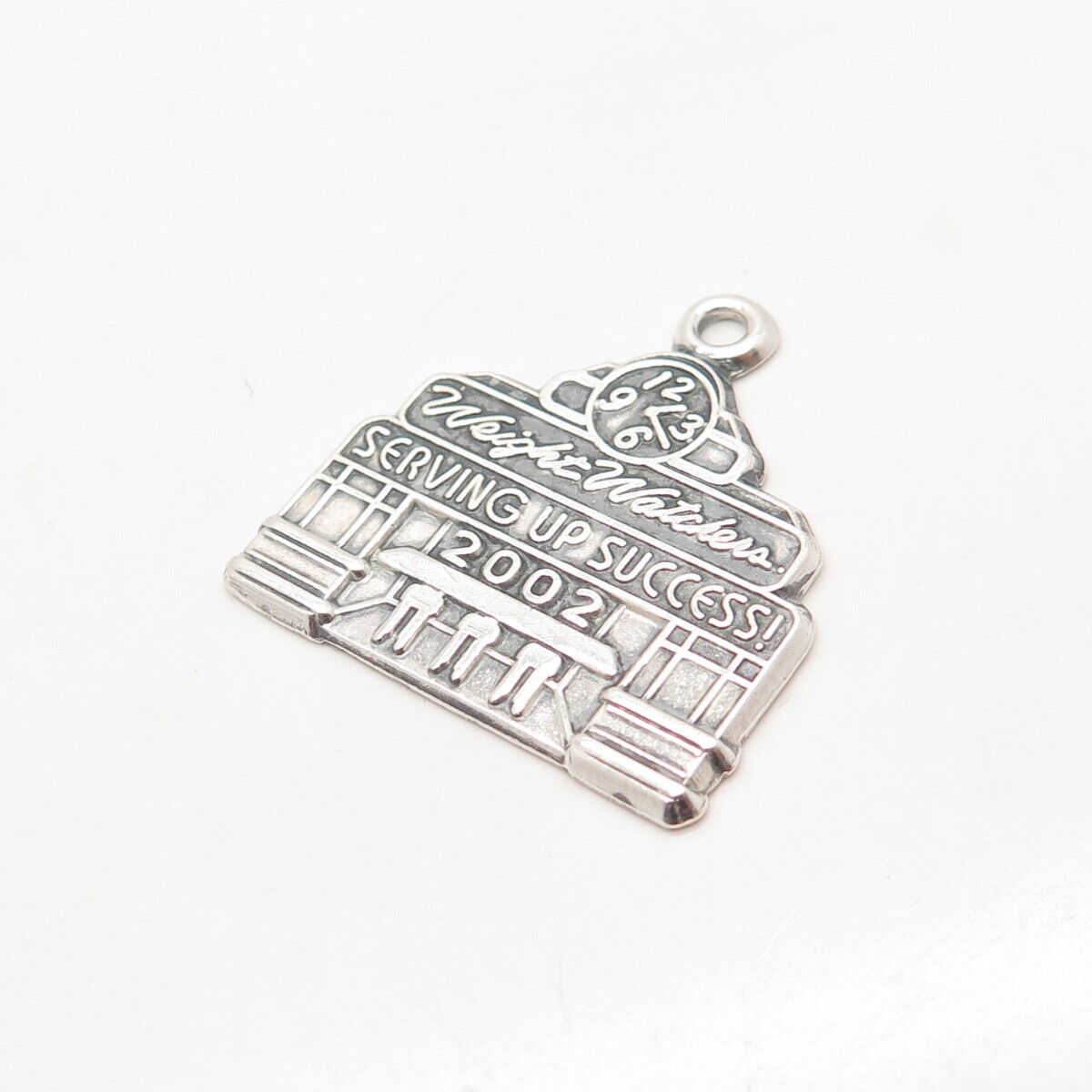 925 Sterling Silver Vintage "2002 Weight Watchers Serving Up Success" Pendant