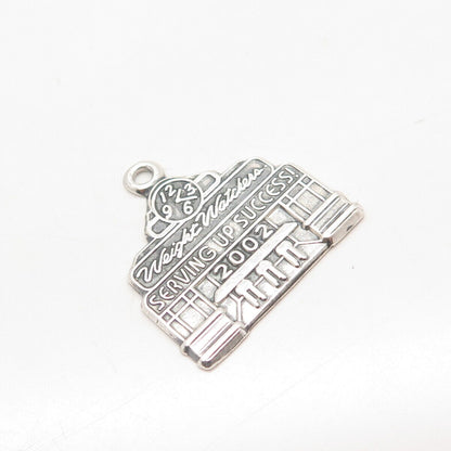 925 Sterling Silver Vintage "2002 Weight Watchers Serving Up Success" Pendant