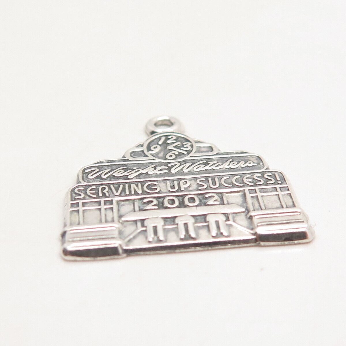 925 Sterling Silver Vintage "2002 Weight Watchers Serving Up Success" Pendant