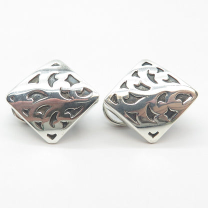 925 Sterling Silver Ornate Clip-On Earrings