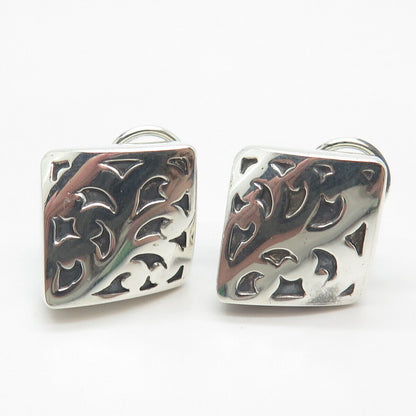 925 Sterling Silver Ornate Clip-On Earrings