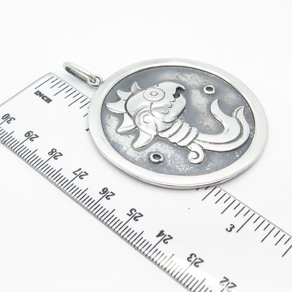 925 Sterling Silver Vintage Mexico Tribal Pendant