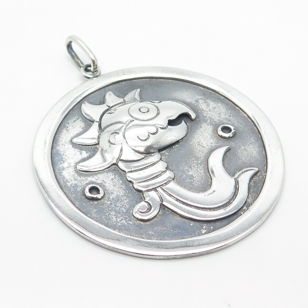 925 Sterling Silver Vintage Mexico Tribal Pendant