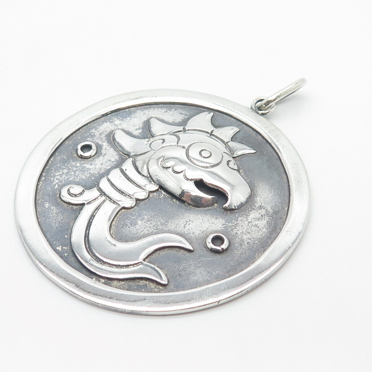 925 Sterling Silver Vintage Mexico Tribal Pendant