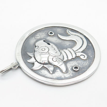 925 Sterling Silver Vintage Mexico Tribal Pendant