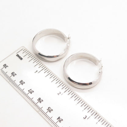 925 Sterling Silver Round Hoop Earrings