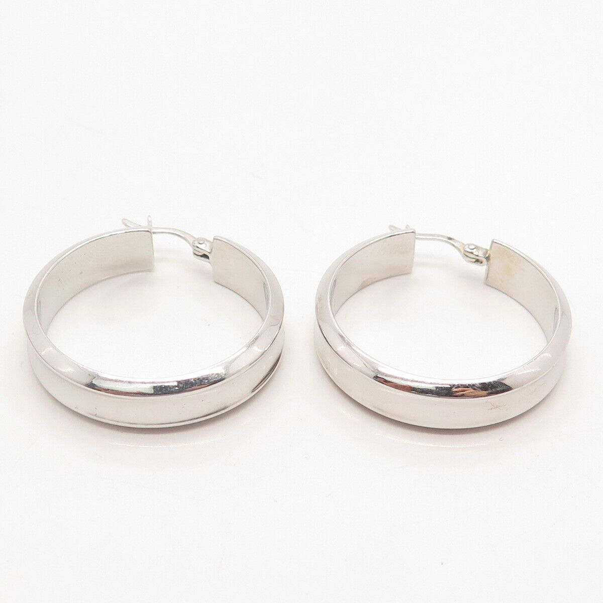 925 Sterling Silver Round Hoop Earrings