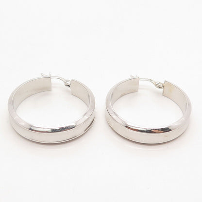 925 Sterling Silver Round Hoop Earrings