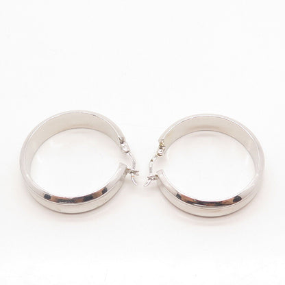 925 Sterling Silver Round Hoop Earrings