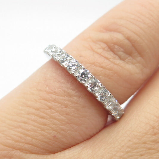 925 Sterling Silver Pave C Z Ring Size 5