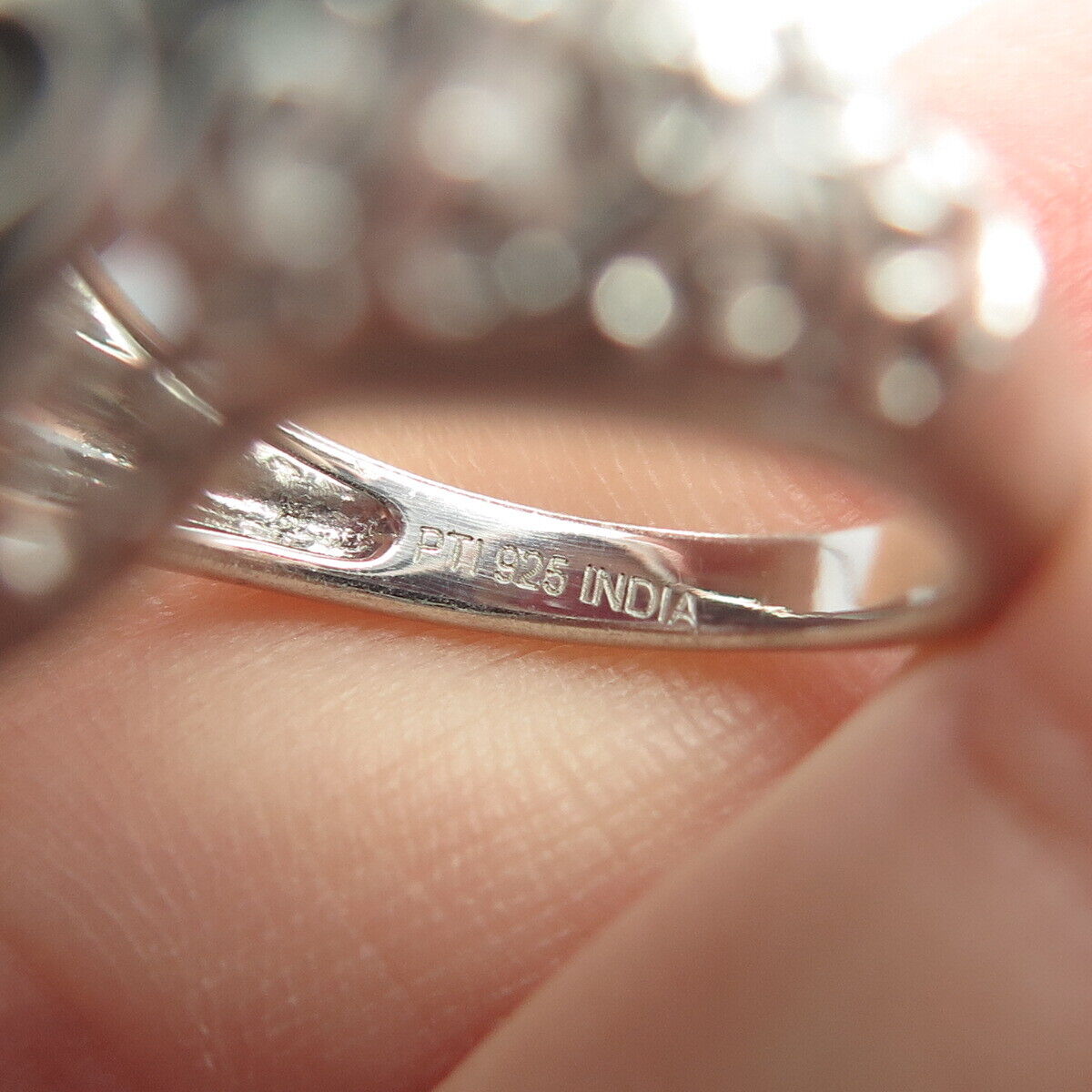 925 Sterling Silver Real Amethyst Gemstone Ornate Ring Size 7.75