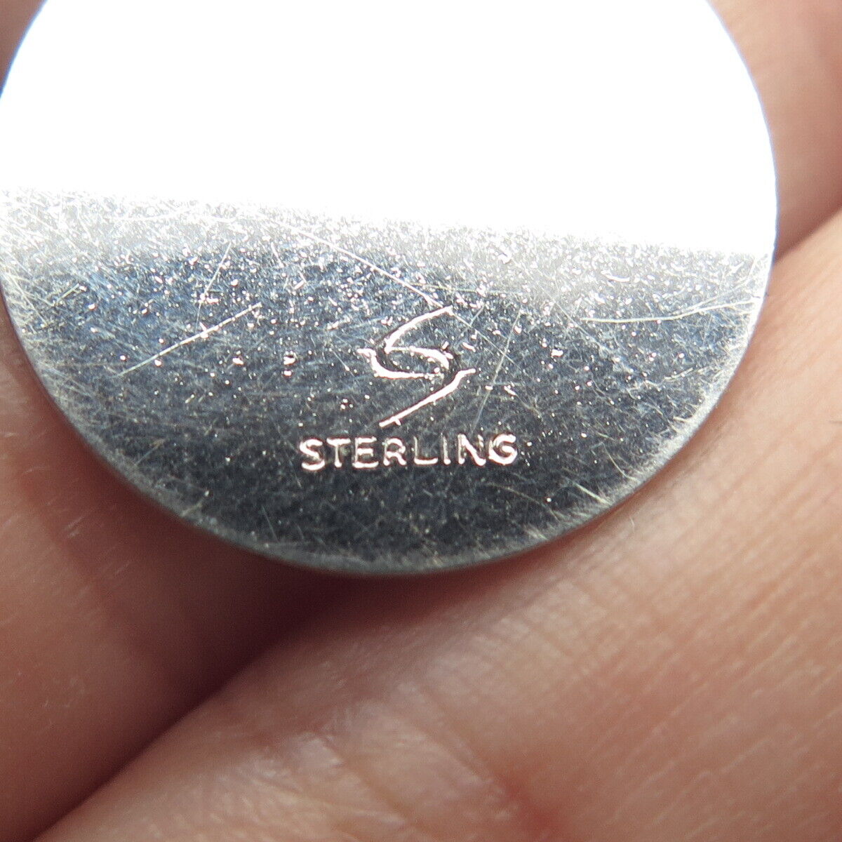 925 Sterling Silver Vintage "I Love You" Round Pendant