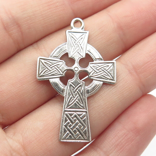 925 Sterling Silver Vintage Religious Cross Pendant