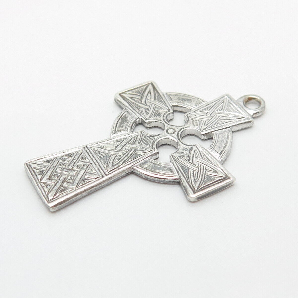 925 Sterling Silver Vintage Religious Cross Pendant