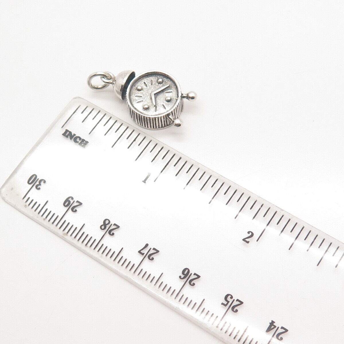 925 Sterling Silver Vintage Danecraft Alarm Clock Charm Pendant