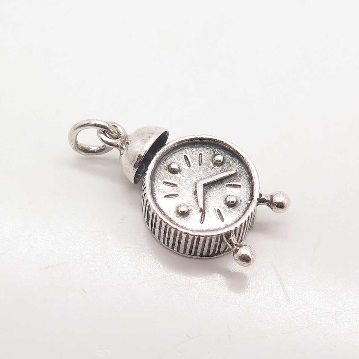 925 Sterling Silver Vintage Danecraft Alarm Clock Charm Pendant