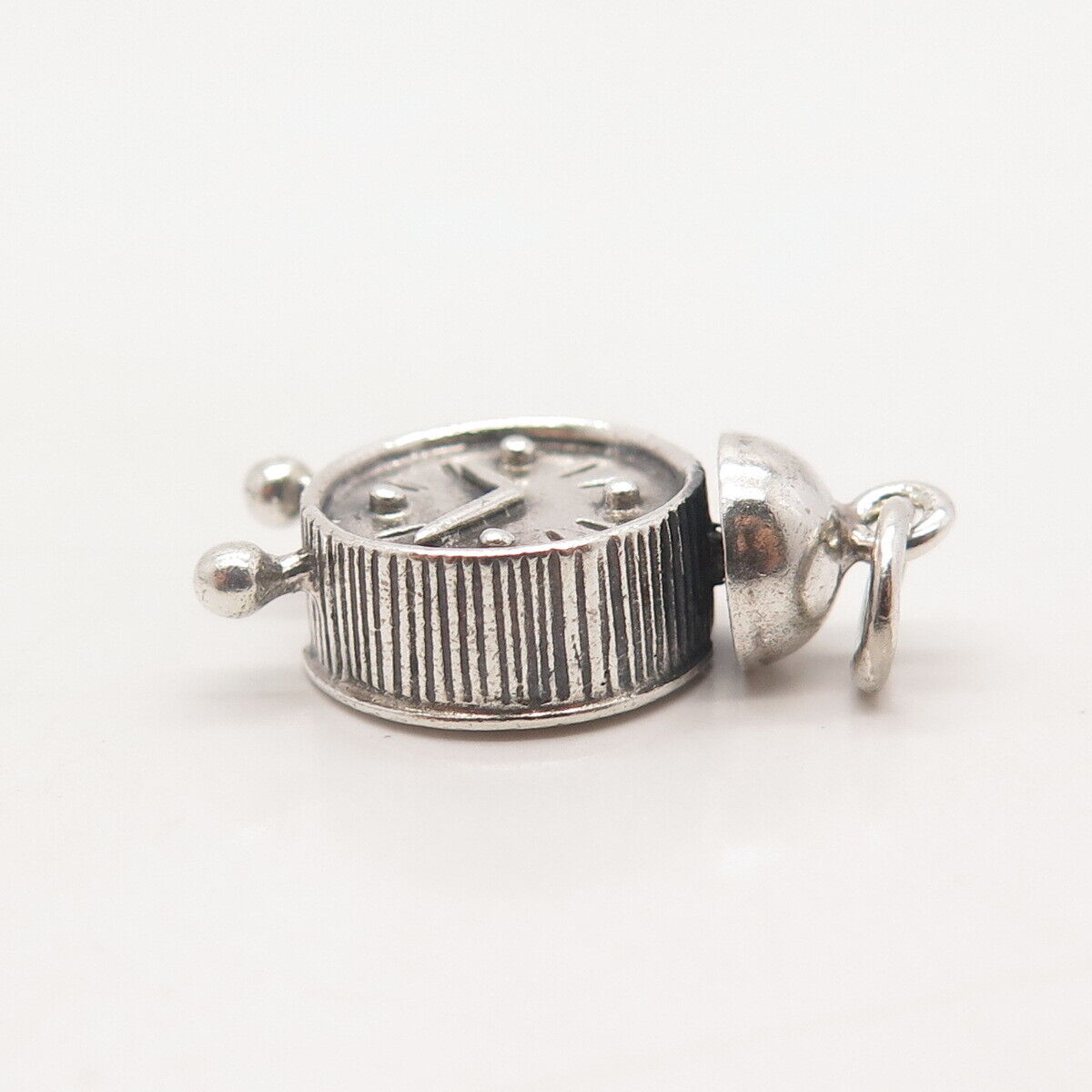 925 Sterling Silver Vintage Danecraft Alarm Clock Charm Pendant