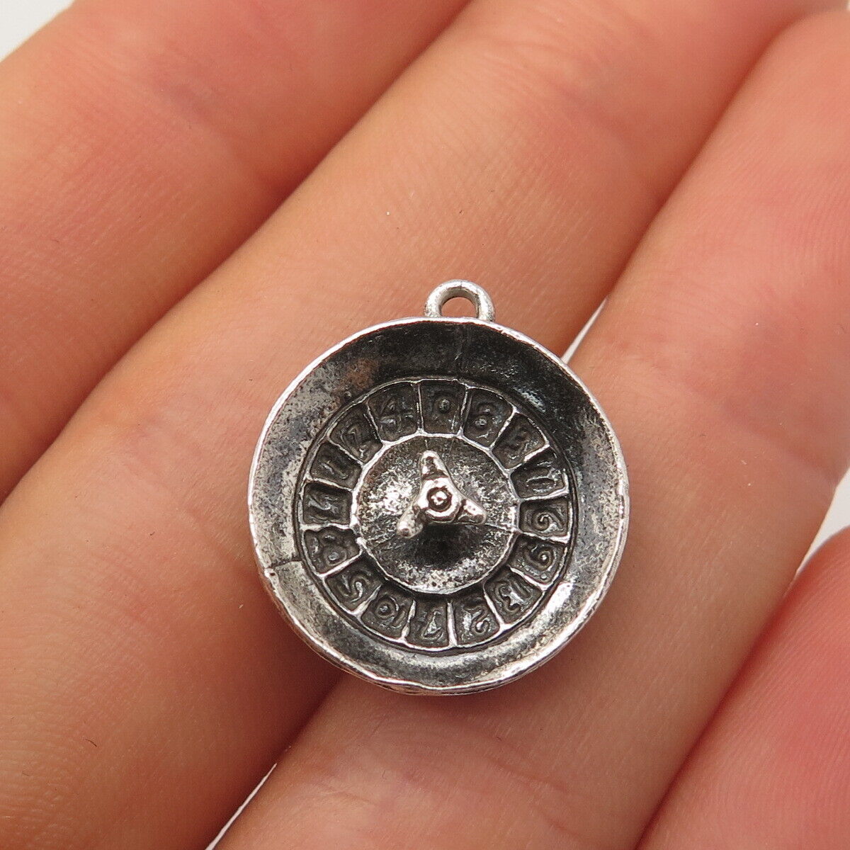 925 Sterling Silver Vintage Pacific Jewelry Roulette Good Luck Charm Pendant