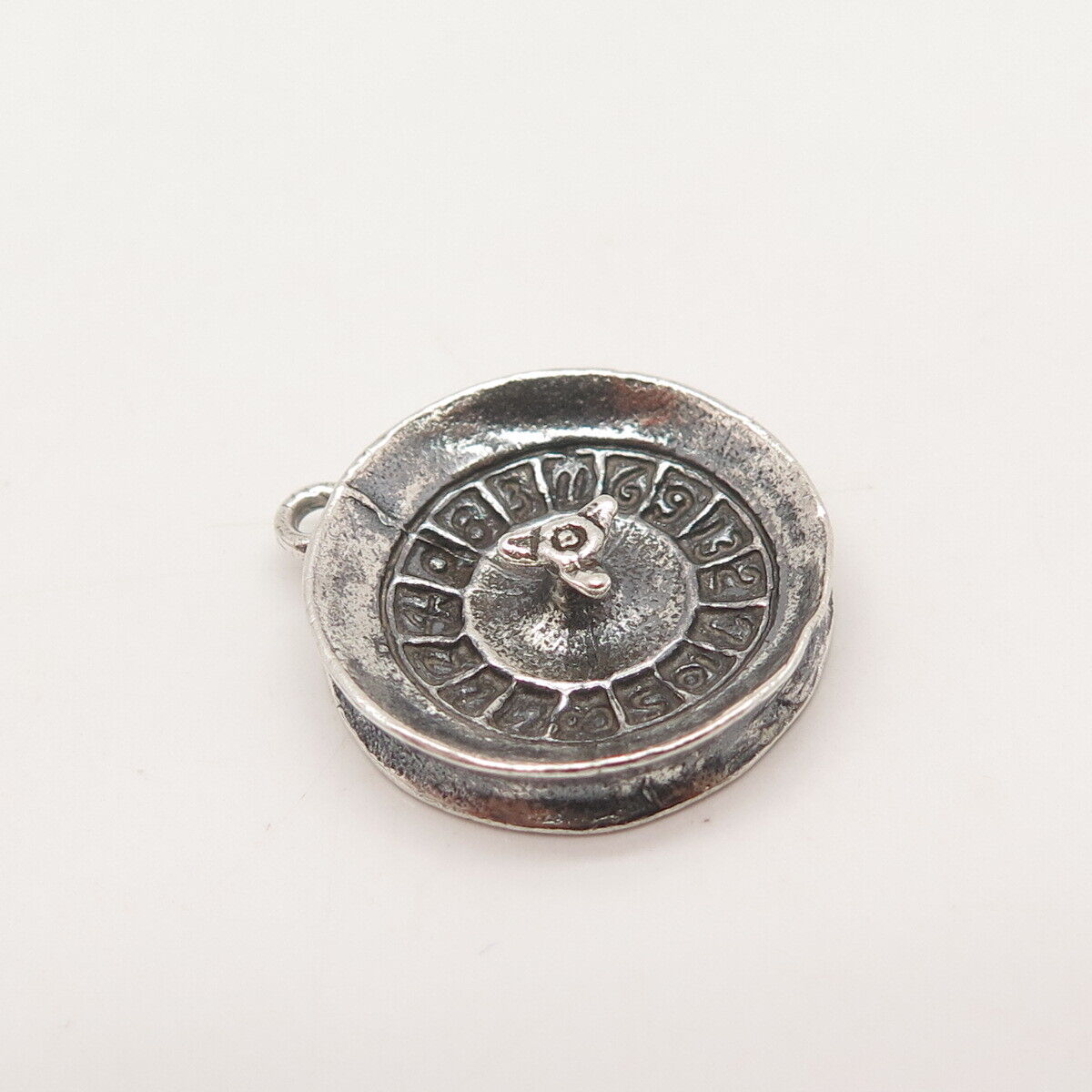 925 Sterling Silver Vintage Pacific Jewelry Roulette Good Luck Charm Pendant