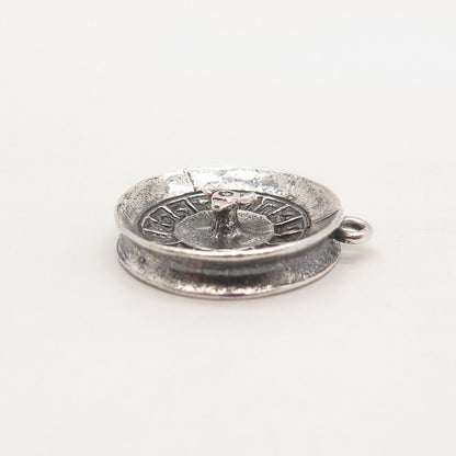 925 Sterling Silver Vintage Pacific Jewelry Roulette Good Luck Charm Pendant