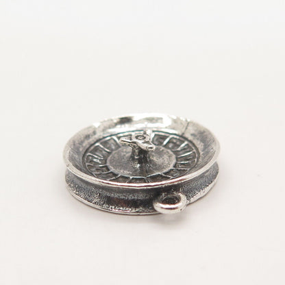 925 Sterling Silver Vintage Pacific Jewelry Roulette Good Luck Charm Pendant