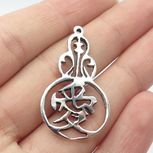 925 Sterling Silver Vintage Chinese Character Pendant