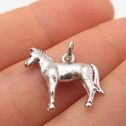 925 Sterling Silver Vintage Horse / Foal Pendant