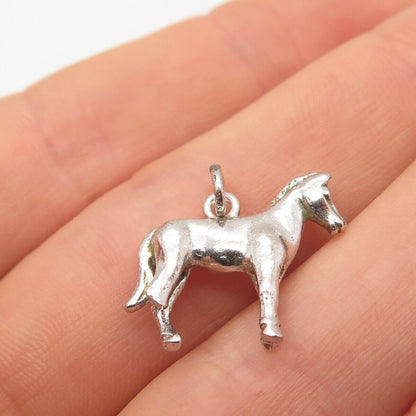 925 Sterling Silver Vintage Horse / Foal Pendant