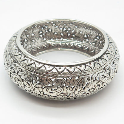 800 Silver Vintage Ornate Bangle Bracelet 8"