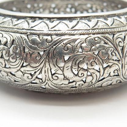 800 Silver Vintage Ornate Bangle Bracelet 8"