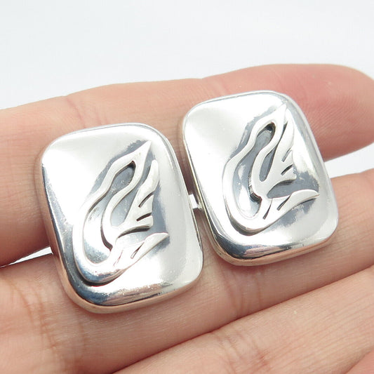 925 Sterling Silver Vintage Modernist Cufflinks