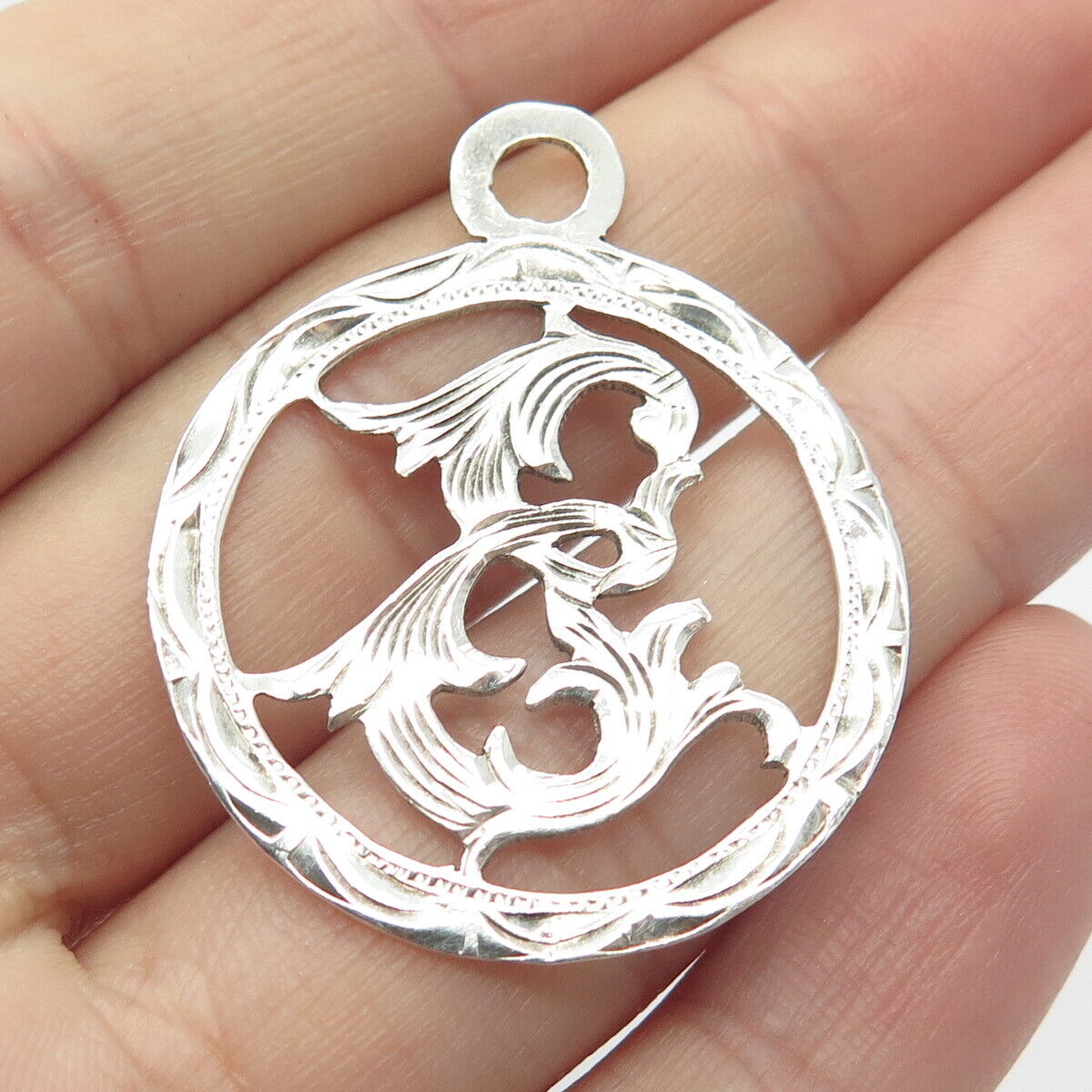 925 Sterling Silver Vintage Ornate Pendant