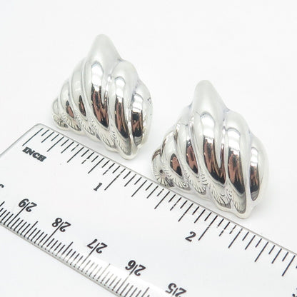 925 Sterling Silver Vintage Mexico Ribbed Earrings