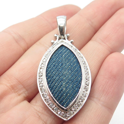 925 Sterling Silver Vintage Pave C Z Pendant