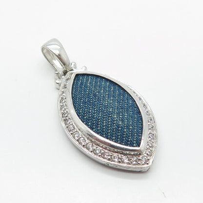 925 Sterling Silver Vintage Pave C Z Pendant