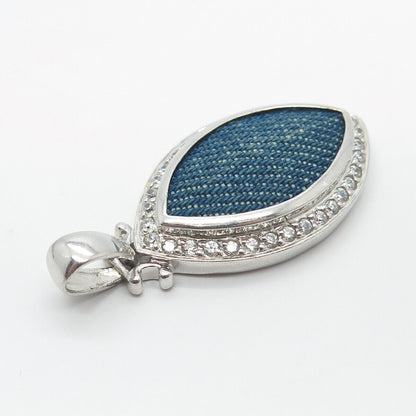 925 Sterling Silver Vintage Pave C Z Pendant