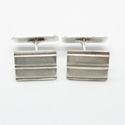 800 Silver Vintage Striped Cufflinks