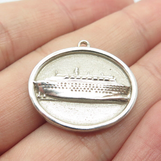 925 Sterling Silver Vintage 2016 Liner Ship Pendant
