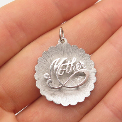 925 Sterling Silver Vintage Beau "Mother" Pendant