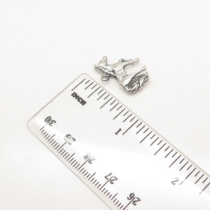 925 Sterling Silver Vintage Horse / Foal 3D Charm Pendant