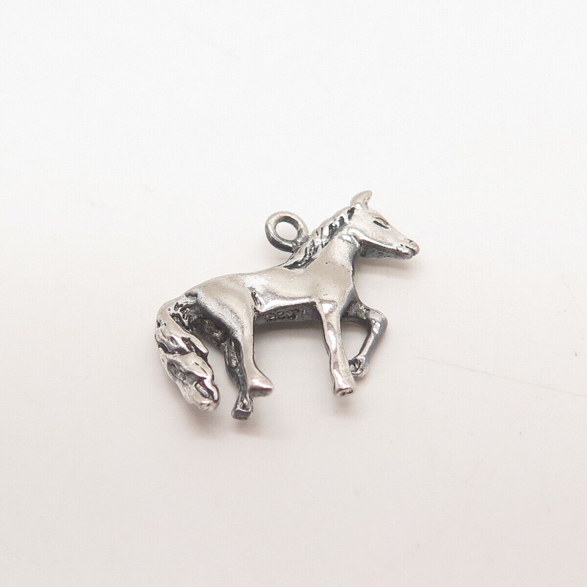 925 Sterling Silver Vintage Horse / Foal 3D Charm Pendant